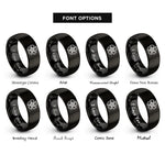font options for inside engraving on black turbine rotor rings