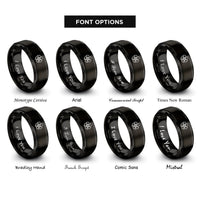 font options for inside engraving on black turbine rotor rings