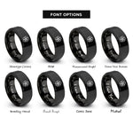font options for inside engraving on black turbine rotor rings