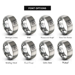 font options for inside engraving on silver turbine rotor rings