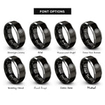 font options for inside engraving on black & gray turbine wheel rings