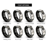 font options for inside engraving on black & gray turbine wheel rings