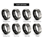 font options for inside engraving on black & grey turbine wheel rings