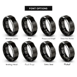font options for inside engraving on black & gray turbine wheel rings