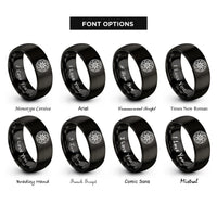 font options for inside engraving on black turbine wheel rings