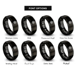 font options for inside engraving on black turbine wheel rings