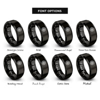font options for inside engraving on black turbine wheel rings