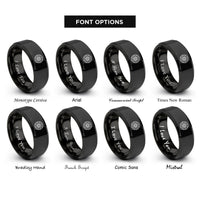 font options for inside engraving on black turbine wheel rings