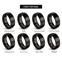 font options for inside engraving on black turbine wheel rings