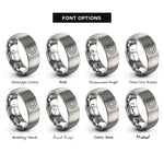 font options for inside engraving on gray turbine wheel rings