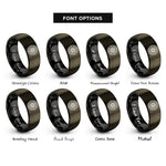font options for inside engraving on gunmetal & black turbine wheel rings