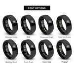 font options for inside engraving on black turbo badge rings