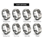 font options for inside engraving on silver turbo badge rings
