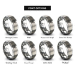 font options for inside engraving on silver turbo badge rings