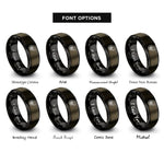 font options for inside engraving on gunmetal & black turbo badge rings