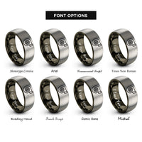 font options for inside engraving on gunmetal & gray turbo badge rings