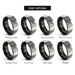 font options for inside engraving on black & grey turbocharger rings