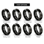 font options for inside engraving on black & gray turbocharger rings