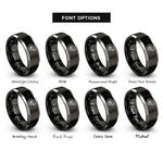 font options for inside engraving on black & gray turbocharger rings