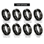 font options for inside engraving on black & silver turbocharger rings