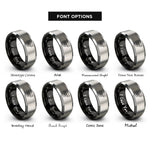 font options for inside engraving on black & gray turbocharger rings