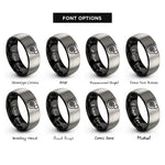 font options for inside engraving on black & silver turbocharger rings