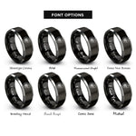 font options for inside engraving on black & silver turbocharger rings
