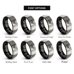 font options for inside engraving on black & gray turbocharger rings