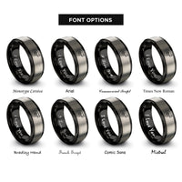 font options for inside engraving on black & silver turbocharger rings