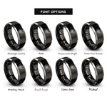 font options for inside engraving on black & grey turbocharger rings