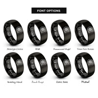 font options for inside engraving on black turbocharger rings