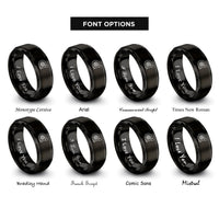 font options for inside engraving on black turbocharger rings