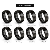 font options for inside engraving on black turbocharger rings