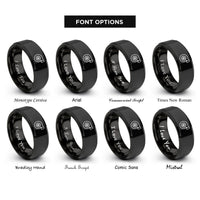 font options for inside engraving on black turbocharger rings