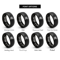 font options for inside engraving on black turbocharger rings