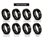 font options for inside engraving on black turbocharger rings