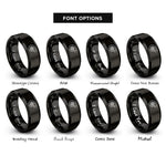 font options for inside engraving on black turbocharger rings