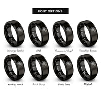 font options for inside engraving on black turbocharger rings