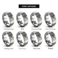 font options for inside engraving on grey turbocharger rings