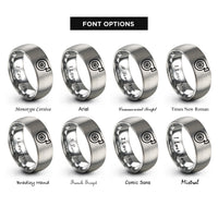 font options for inside engraving on gray turbocharger rings