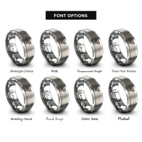 font options for inside engraving on grey turbocharger rings