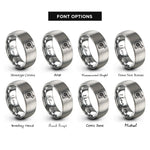 font options for inside engraving on silver turbocharger rings