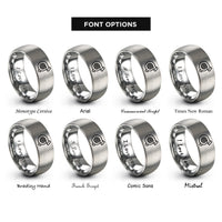 font options for inside engraving on silver turbocharger rings