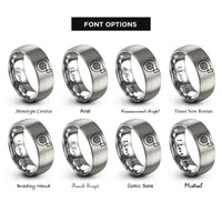 font options for inside engraving on gray turbocharger rings
