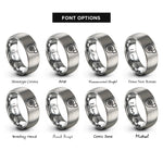 font options for inside engraving on silver turbocharger rings