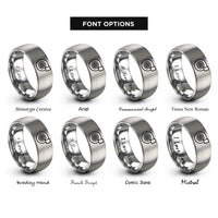 font options for inside engraving on silver turbocharger rings