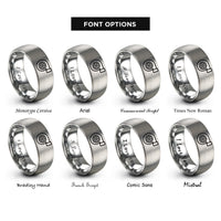 font options for inside engraving on gray turbocharger rings