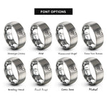 font options for inside engraving on silver turbocharger rings