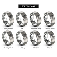 font options for inside engraving on silver turbocharger rings