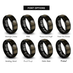 font options for inside engraving on gunmetal & black turbocharger rings